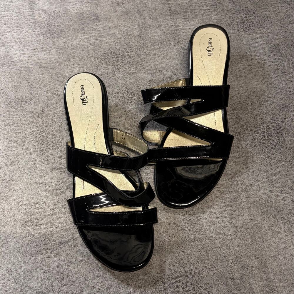 Glossy Black Patent Kitten Keels